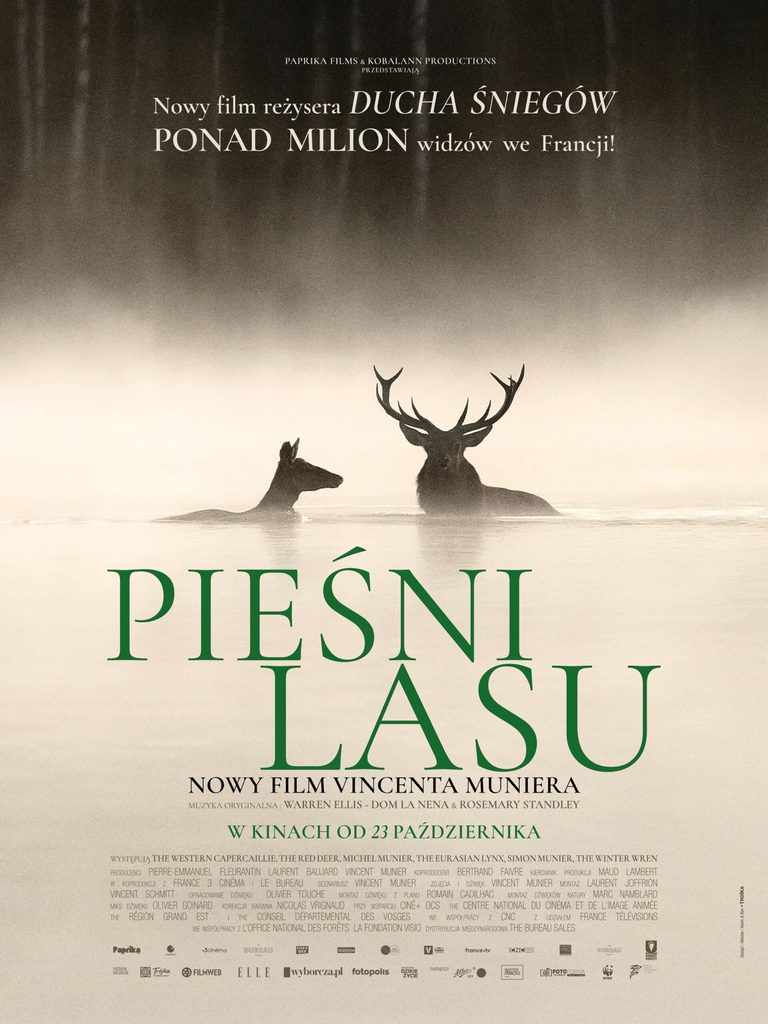 Plakat zapowiadający film - Pieśni Lasu
